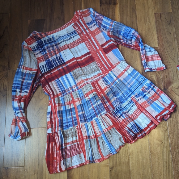 Anthropologie Maeve Lila Tiered Patchwork Ruffle Peplum Top Blouse Women Size L - Picture 12 of 12